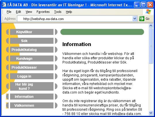 V�lkommen till E� DATA AB webshop